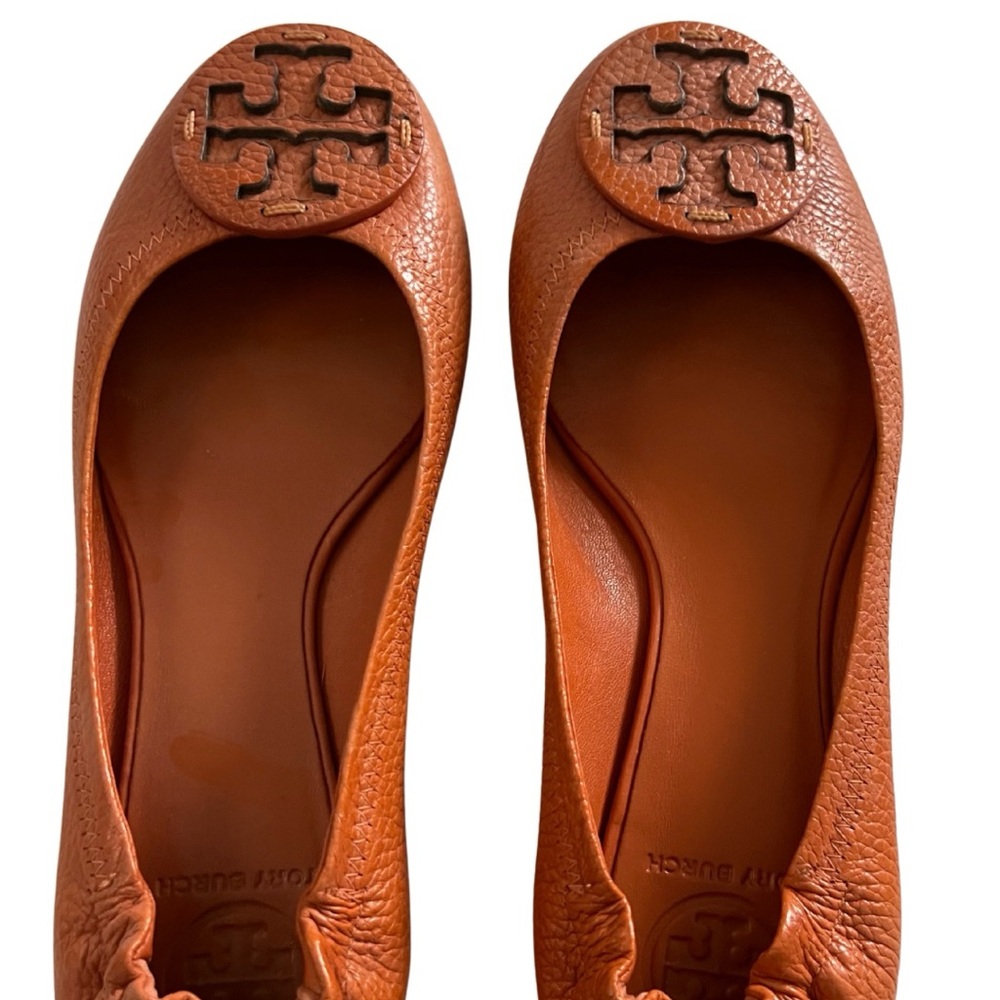 Tory Burch Women's Orange Leather Flats Size 8.5